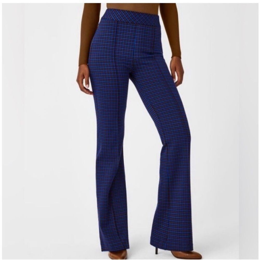 Spanx Hi-Rise Flare Jacquard Houndstooth Pants Modern Office Business Casual